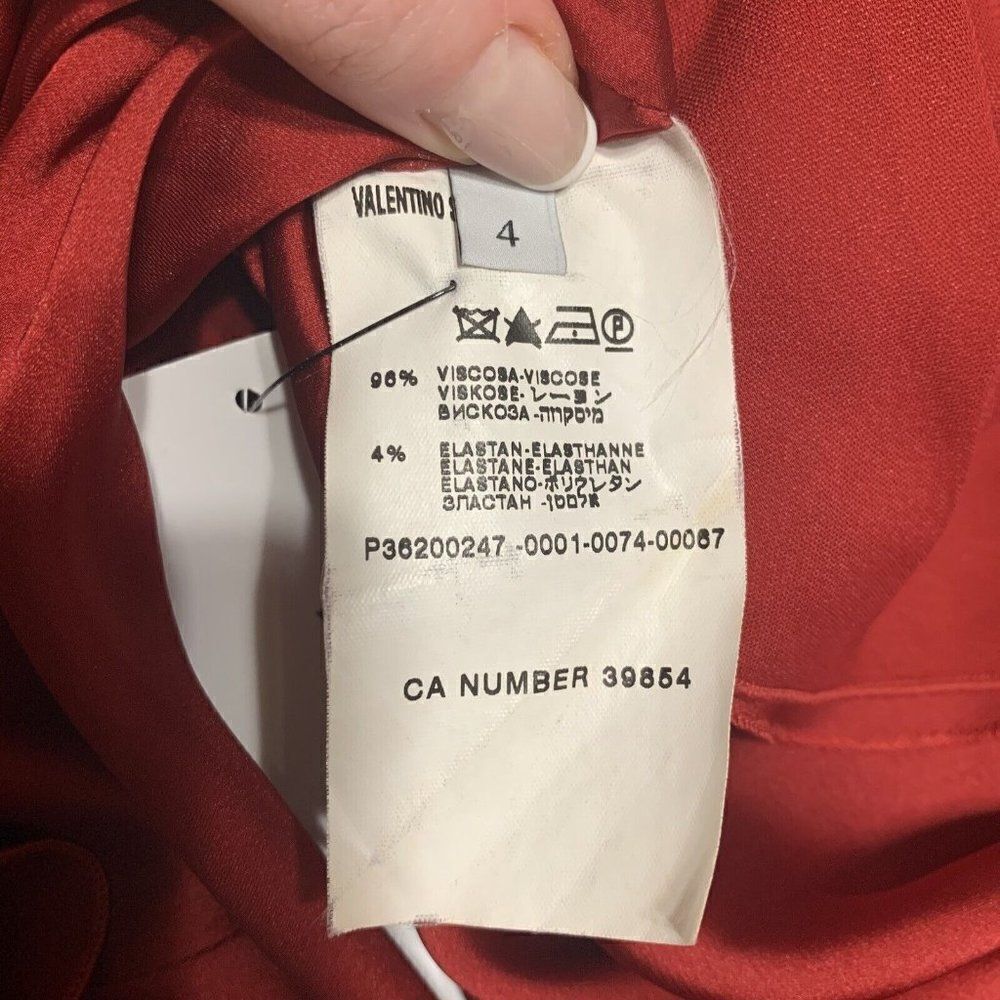 Valentino Authentic Solid Red Crew Neck Tank Knee… - image 5